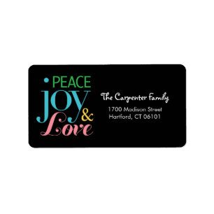 Peace Joy, and Love Holiday Address Labels