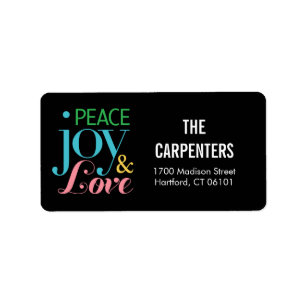 Peace Joy, and Love Holiday Address Labels