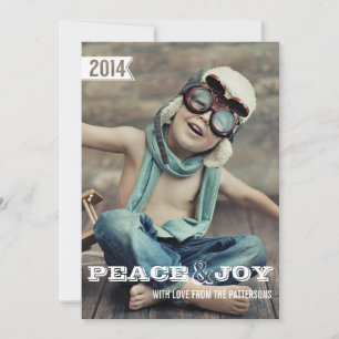 Peace & Joy Big Bold Christmas Holiday Photo Card
