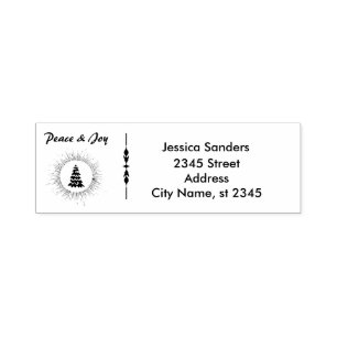 Peace & Joy Christmas tree business & family Self-inking Stamp