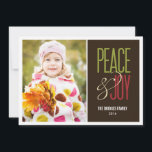 Peace & Joy Holiday Photo Cards<br><div class="desc">Celebrate the season with this modern and stylish holiday card from Berry Berry Sweet. Visit WWW.BERRYBERRYSWEET.COM for stylish paper designs.</div>