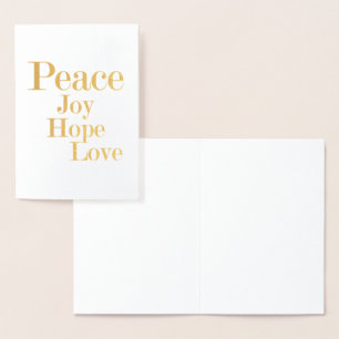 Peace Joy Hope Love Foil Card