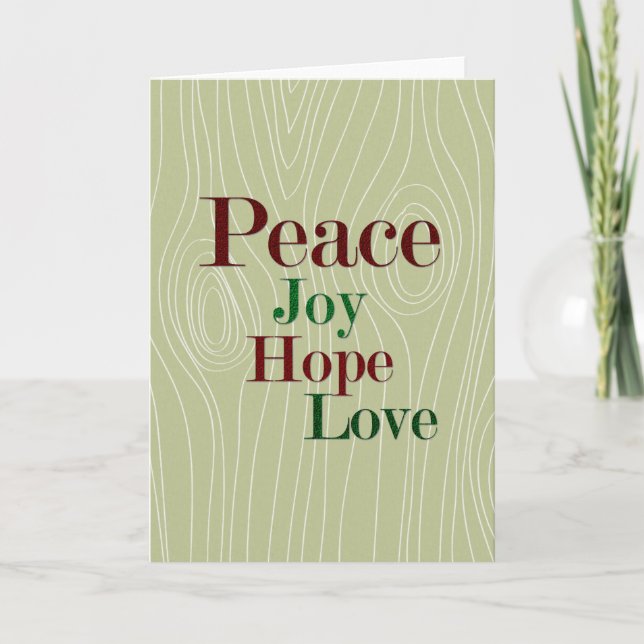 Peace, Joy, Hope & Love Holiday Card (Front)