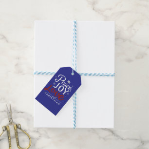 Peace Joy Love and Christmas Festive Holiday Gift Tags