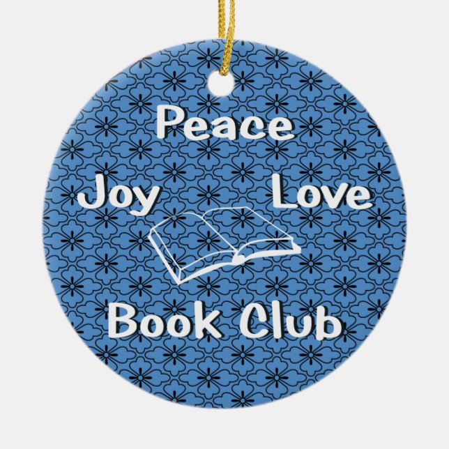 peace,joy,love,book club ornament (Front)