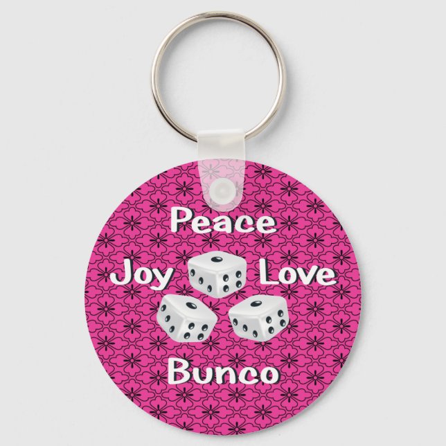 peace,joy,love,bunco key ring (Front)
