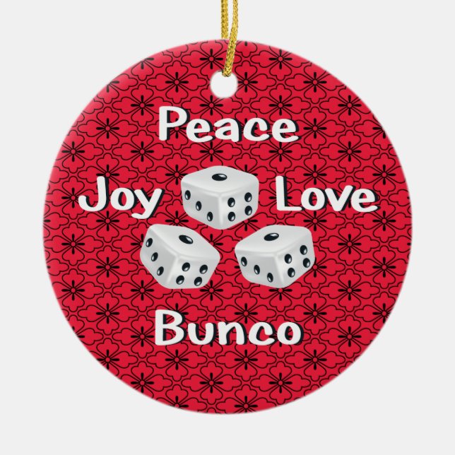 peace,joy,love,bunco ornament (Front)