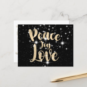 Peace Joy Love In Stars Holiday Postcard