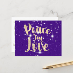 Peace Joy Love In Stars Holiday Postcard