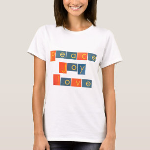 PEACE JOY LOVE Sandpaper Letters T-Shirt
