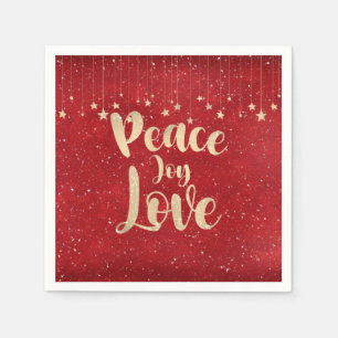 Peace Joy Love with Stars  Napkin