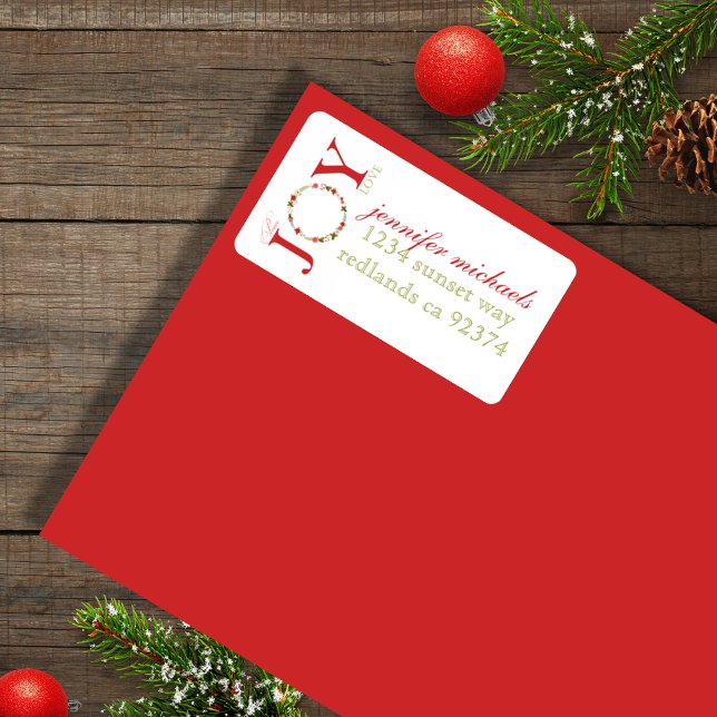 Peace Joy Love Wreath Christmas Address Label (Creator Uploaded)