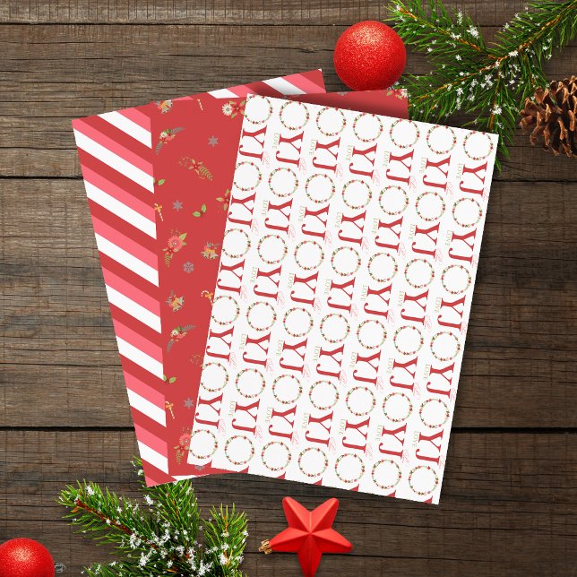 Peace Joy Love Wreath Christmas Wrapping Paper Sheet (Creator Uploaded)