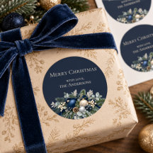 Peace & Joy Midnight Navy Elegant Christmas Throw