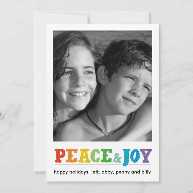 Peace & Joy Multi Holiday Card (Front)