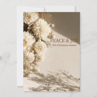 Peace & Joy Neutral Dahlia Christmas Card