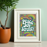 Peace Joy Serenity Abstract Pattern Adult Colourin