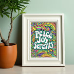 Peace Joy Serenity Abstract Pattern Adult Colourin Postcard<br><div class="desc">Enjoy colouring this abstract pattern with an inspirational message - peace,  joy,  serenity.</div>