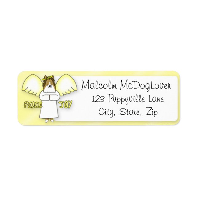 Peace Joy Sheltie Return Address Label (Front)