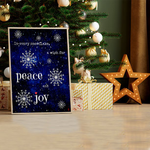 Peace Joy Starry Night Christmas Wishes Holiday Poster
