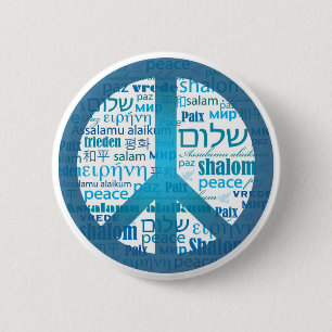 Peace Language 6 Cm Round Badge
