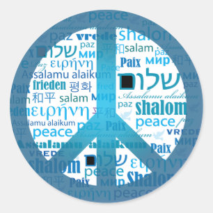 Peace Language Classic Round Sticker