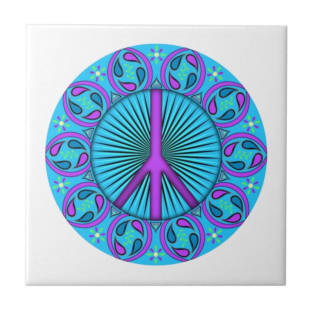 Peace ~ Leaf Ceramic Tile (Front)