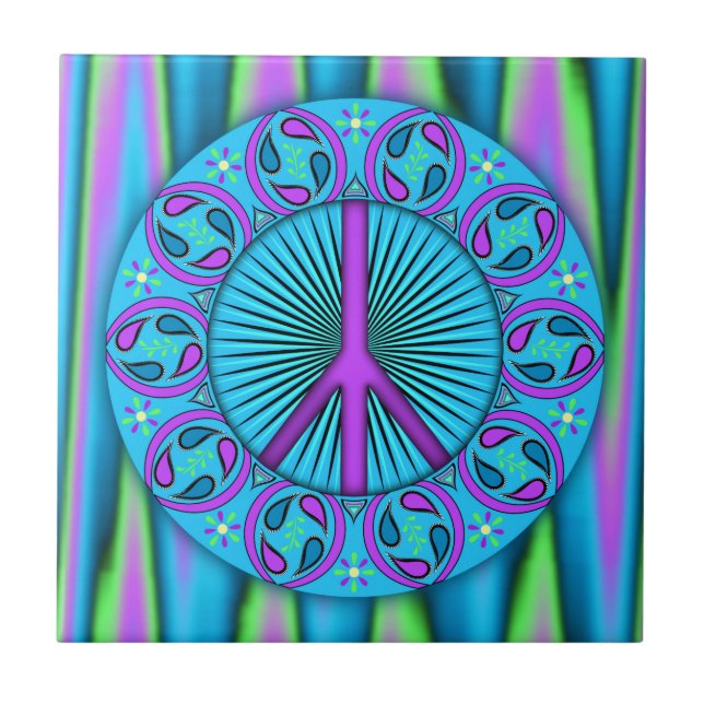 Peace ~ Leaf Ceramic Tile (Front)
