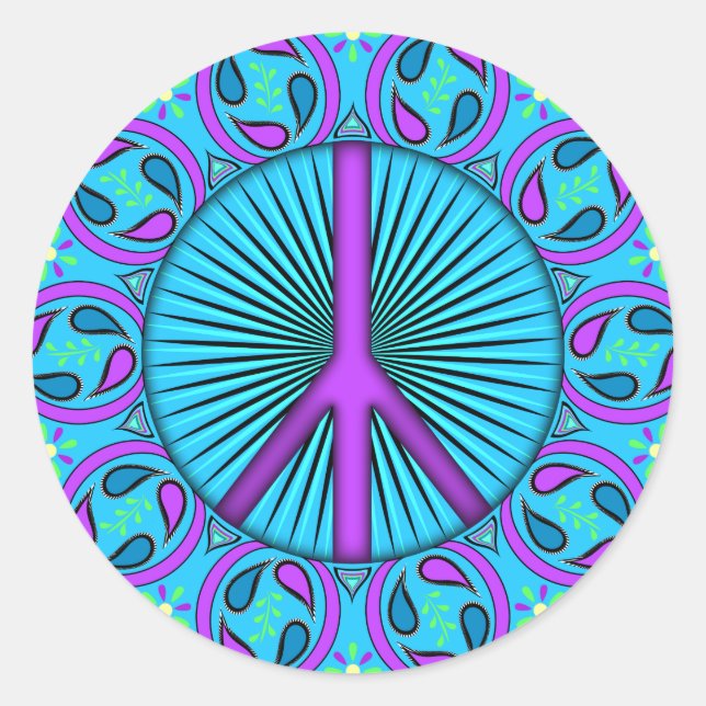 Peace ~ Leaf Classic Round Sticker (Front)