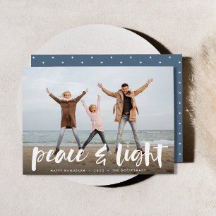 Peace & Light Full Photo Hanukkah Holiday Card