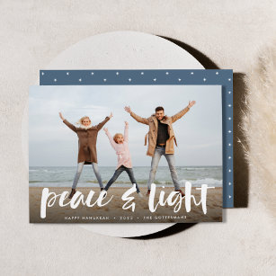 Peace & Light   Full Photo Hanukkah Holiday Card