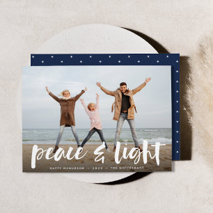 Peace & Light   Full Photo Hanukkah Holiday Card