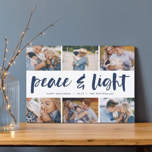Peace & Light   Hanukkah Photo Collage Holiday Card