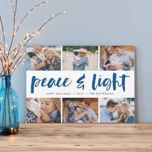 Peace & Light   Hanukkah Photo Collage Holiday Card