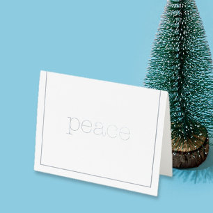 peace light typewriter text slim border foil card