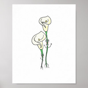 peace lilies, cute flower themed poster