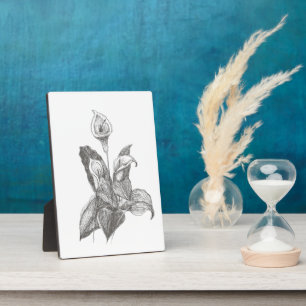Peace Lily Fine Art Drawing Plaque