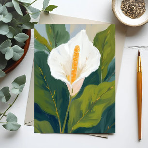 Peace Lily Flower Painting Postcard