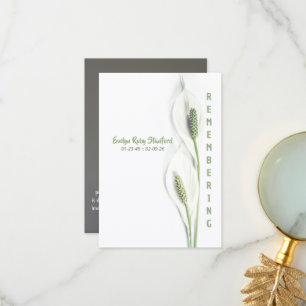 Peace Lily Memorial Thank You Card