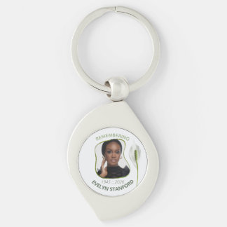 Peace Lily Modern Frame Photo Memorial Key Ring