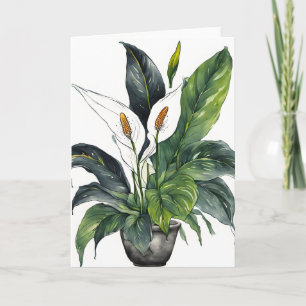 Peace Lily - Watercolor flowers Card