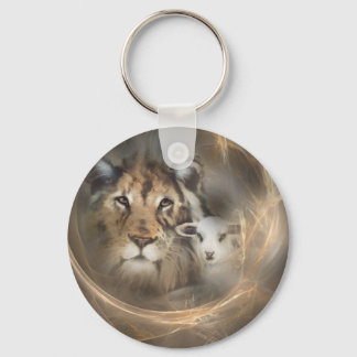 Peace "lion lamb" religious christion gifts Jesus Key Ring