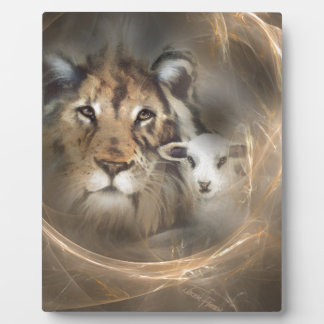 Peace "lion lamb" religious christion gifts Jesus Plaque