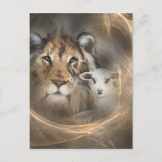 Peace "lion lamb" religious christion gifts Jesus Postcard