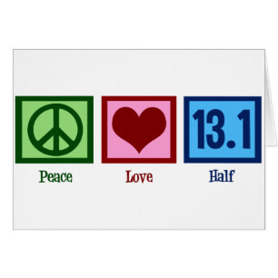 Peace Love 13.1 Half Marathon Runner Card