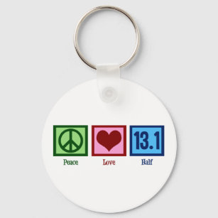 Peace Love 13.1 Half Marathon Runner Key Ring