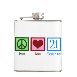 Peace Love 21 Hip Flask
