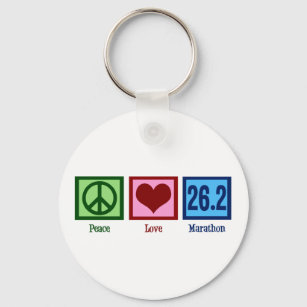 Peace Love 26.2 Marathon Runner Key Ring
