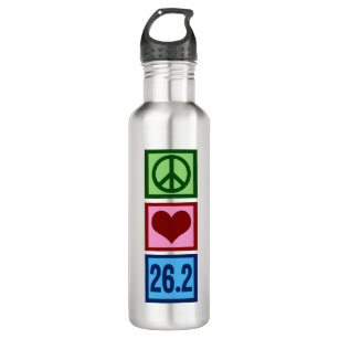 Peace Love 26.2 Marathon Runner Race 710 Ml Water Bottle
