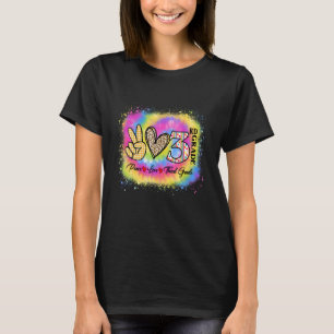 Peace Love 3rd Grade Girls Teacher Back To School  T-Shirt